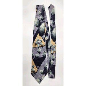 Vintage Belle Arti Necktie Abstract Pattern 58"x3 7/8" 100% Silk Made in Canada